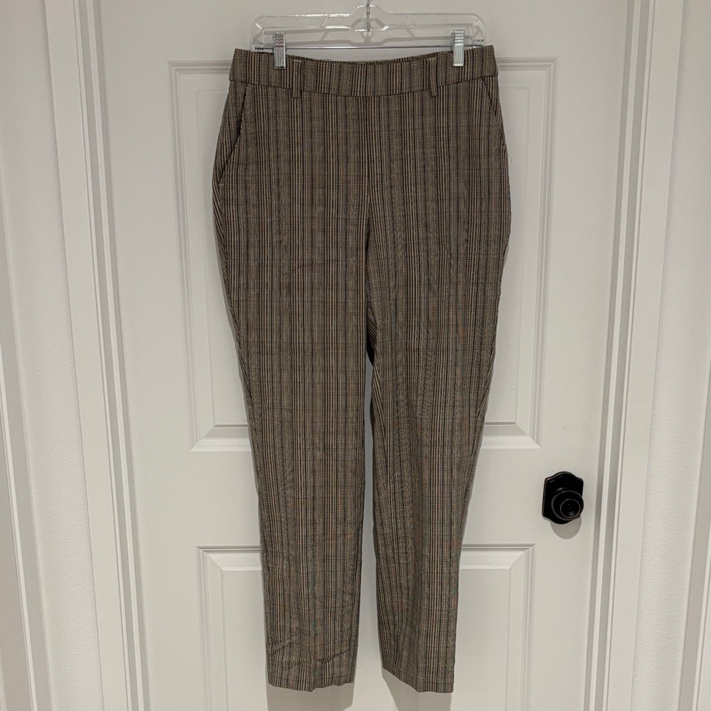 Rafaella Women's Brown Plaid Straight Leg Pants
